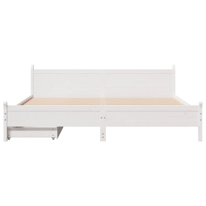 sengeramme uden madras 200x200 cm massivt fyrretræ hvid