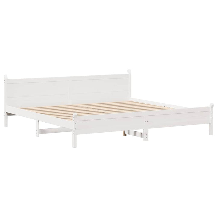 sengeramme uden madras 200x200 cm massivt fyrretræ hvid