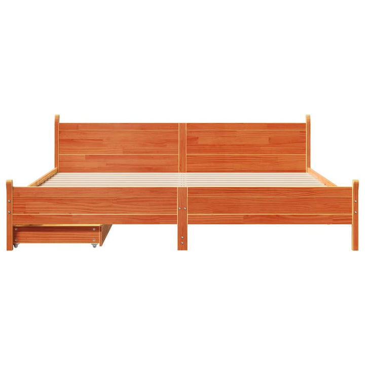 sengeramme uden madras 200x200 cm massivt fyrretræ gyldenbrun