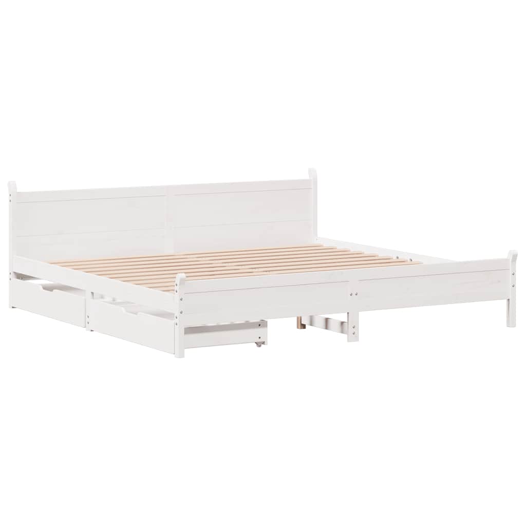 sengeramme uden madras 180x200 cm massivt fyrretræ hvid