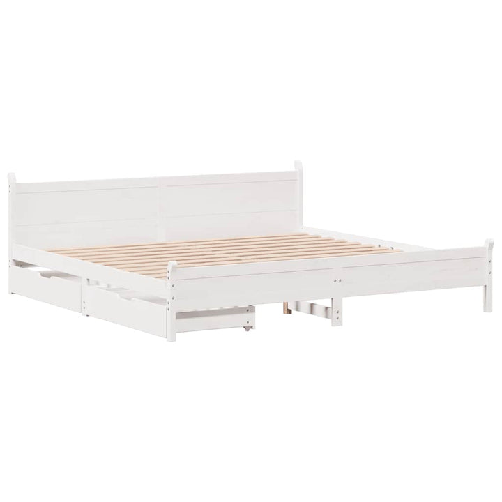 sengeramme uden madras 180x200 cm massivt fyrretræ hvid