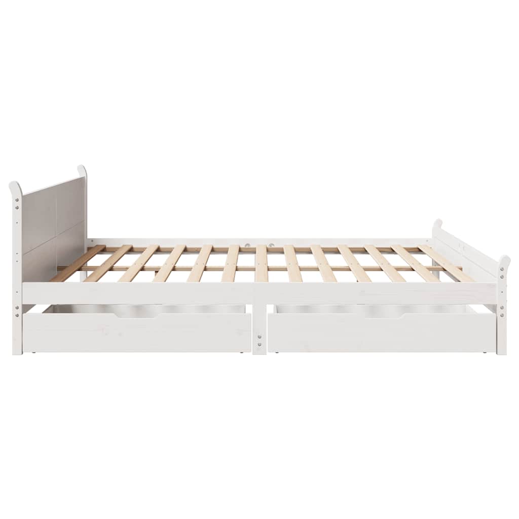 sengeramme uden madras 180x200 cm massivt fyrretræ hvid