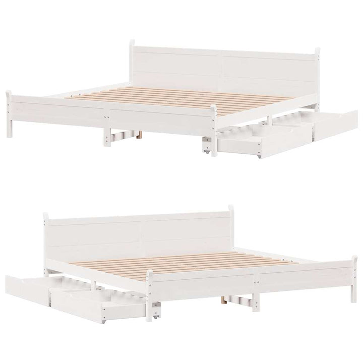 sengeramme uden madras 180x200 cm massivt fyrretræ hvid