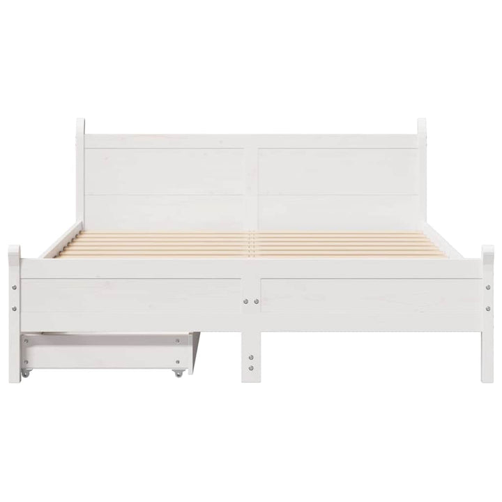 sengeramme uden madras 150x200 cm massivt fyrretræ hvid
