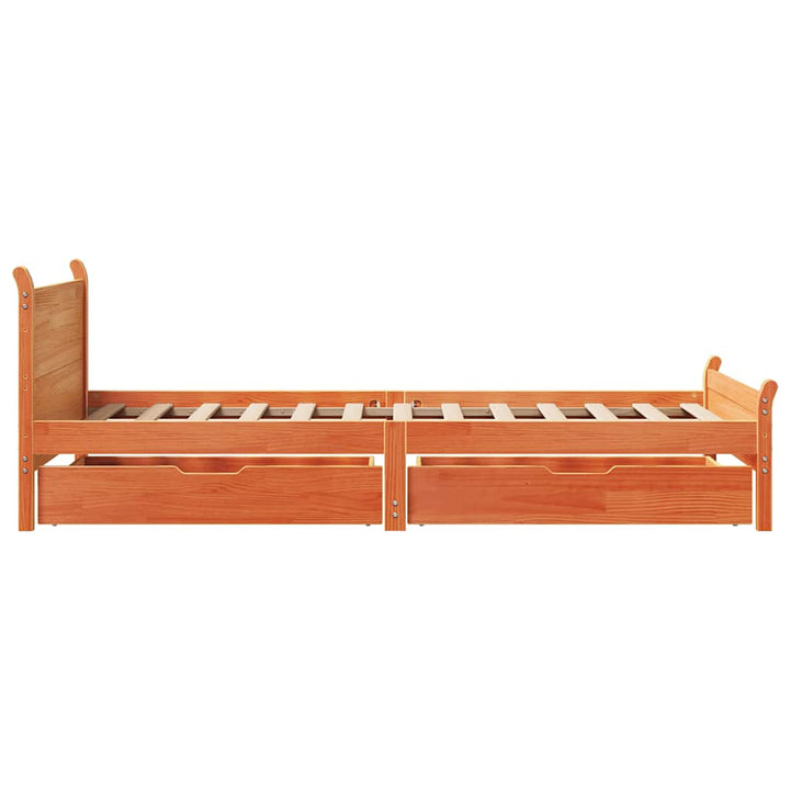 sengeramme uden madras 100x200 cm massivt fyrretræ gyldenbrun