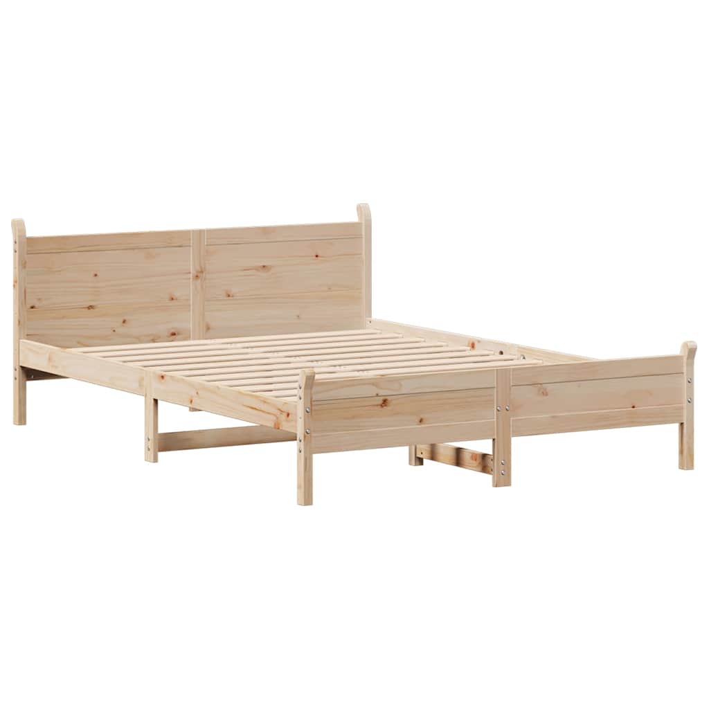 sengeramme uden madras 140x190 cm massivt fyrretræ