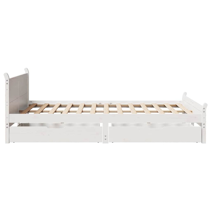 sengeramme uden madras 140x190 cm massivt fyrretræ hvid