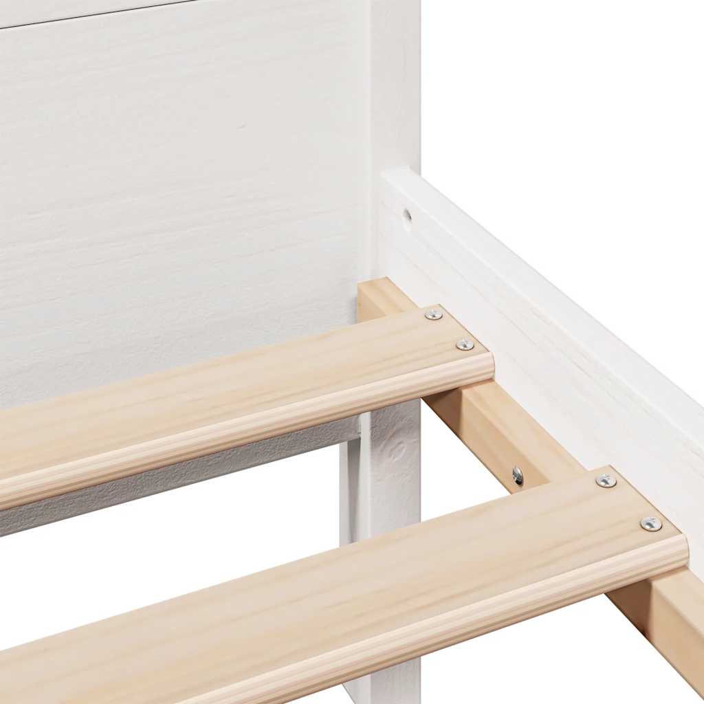 sengeramme uden madras 140x190 cm massivt fyrretræ hvid
