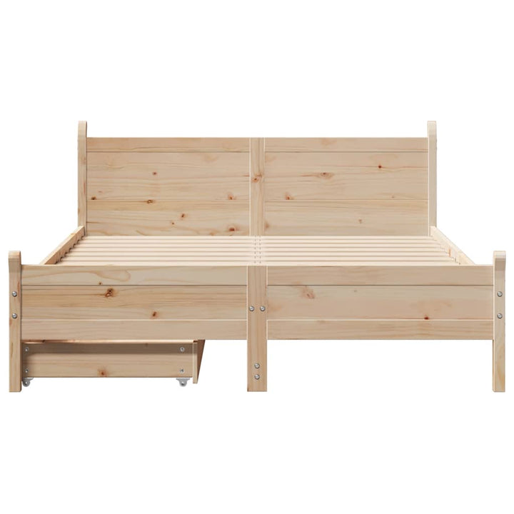 sengeramme uden madras 135x190 cm massivt fyrretræ hvid