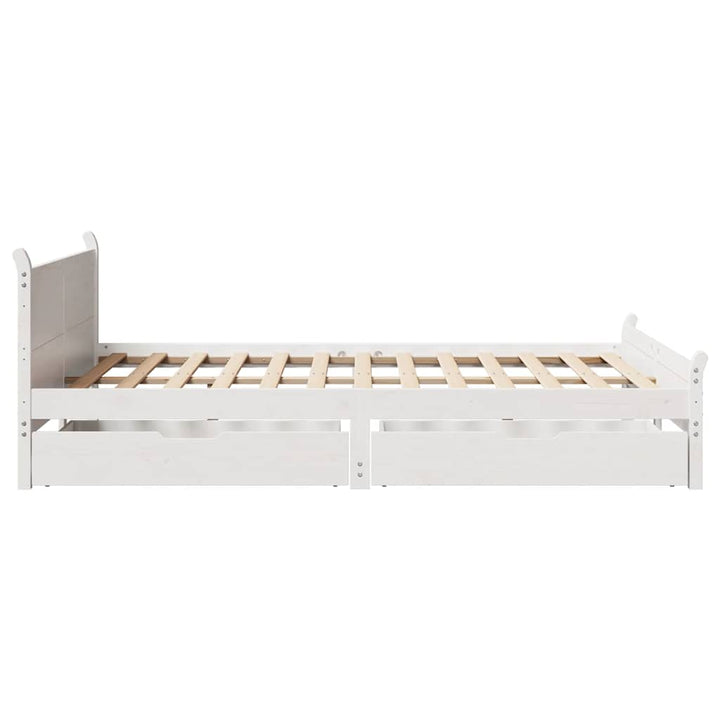sengeramme uden madras 135x190 cm massivt fyrretræ hvid