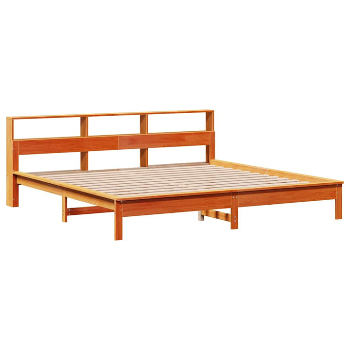 seng med reol uden madras 180x200cm massivt fyrretræ gyldenbrun