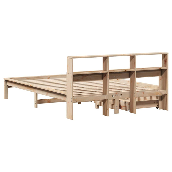 seng med reol uden madras 140x200 cm massivt fyrretræ