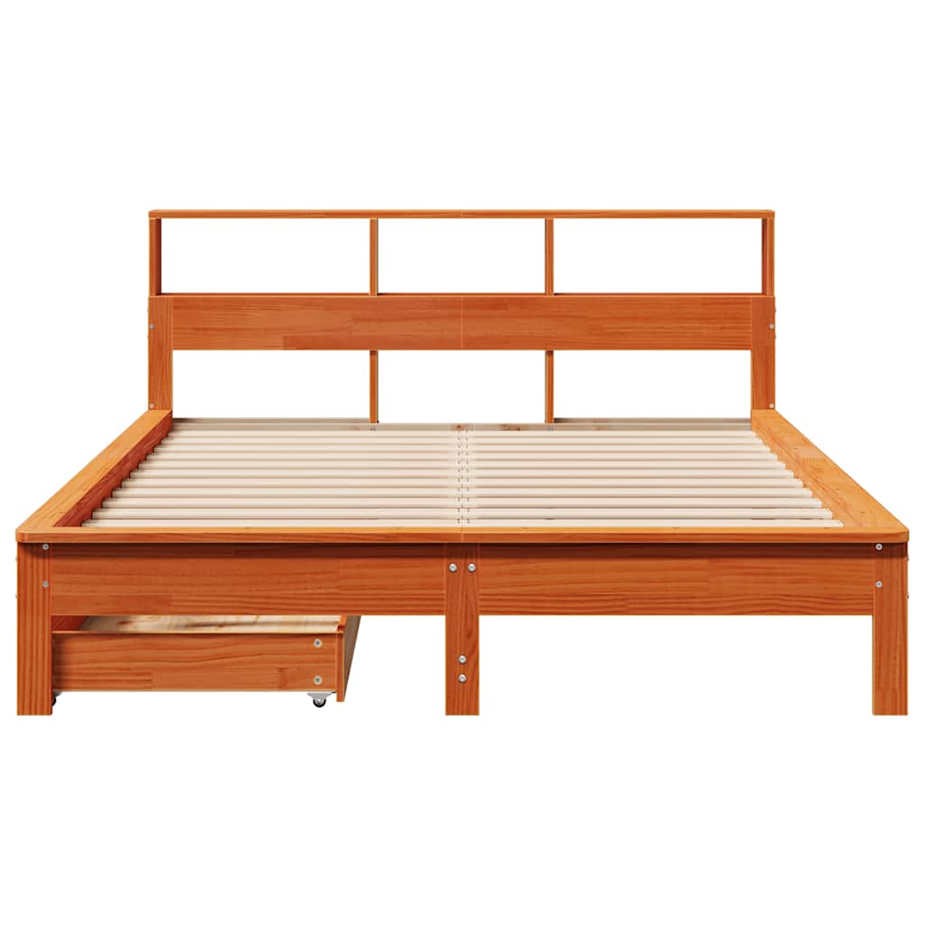 seng med reol uden madras 120x200cm massivt fyrretræ gyldenbrun