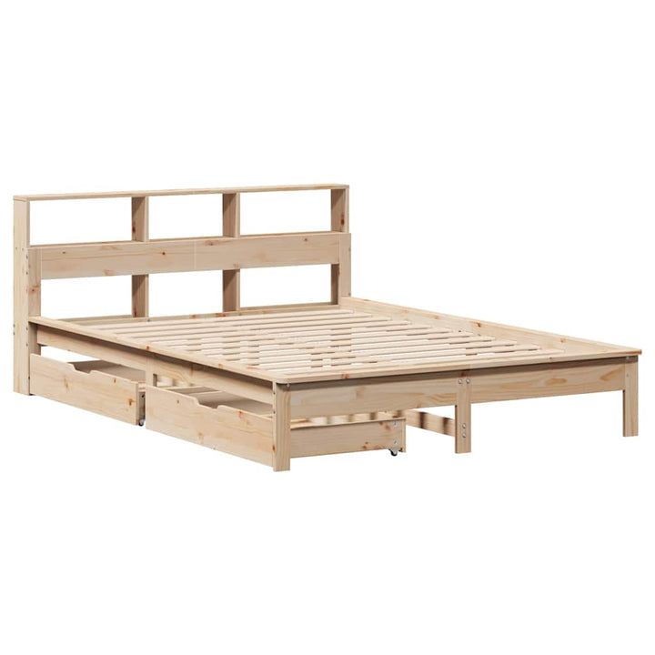 seng med reol uden madras 140x190 cm massivt fyrretræ