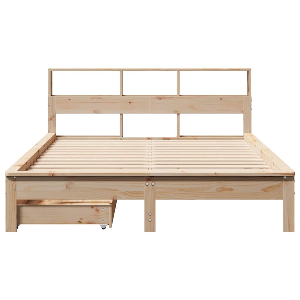 seng med reol uden madras 140x190 cm massivt fyrretræ