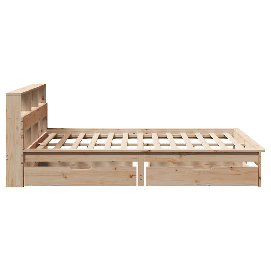 seng med reol uden madras 140x190 cm massivt fyrretræ