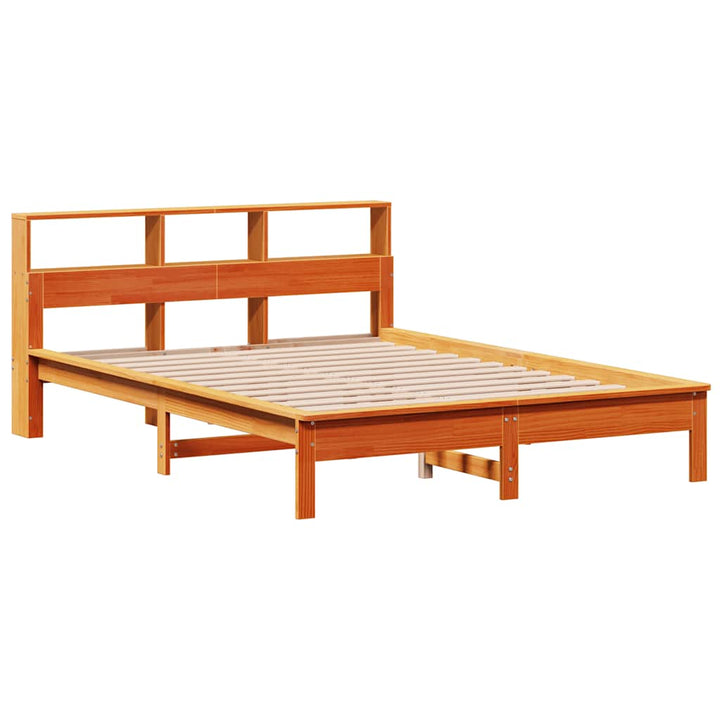 seng med reol uden madras 135x190cm massivt fyrretræ gyldenbrun