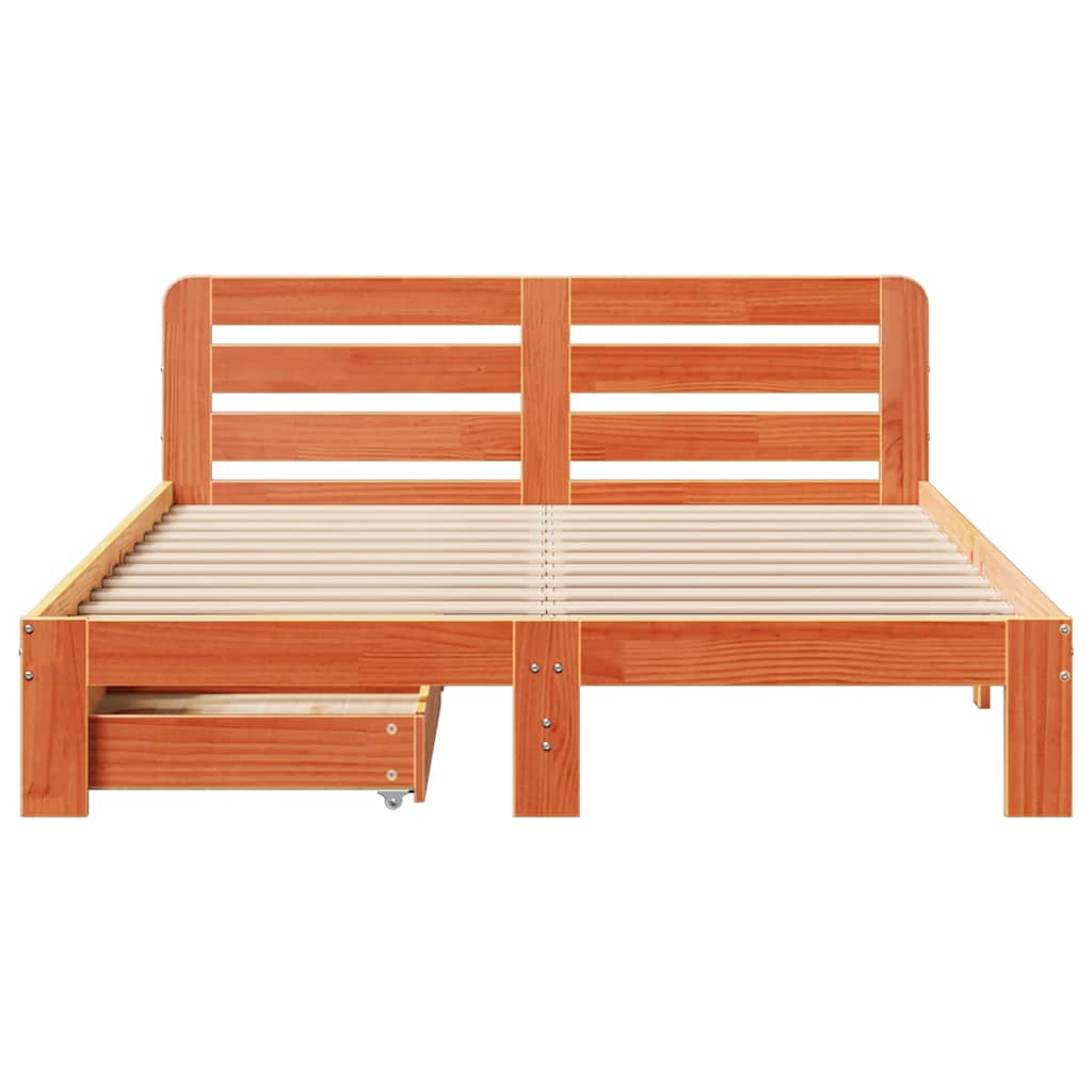 sengeramme uden madras 120x200 cm massivt fyrretræ gyldenbrun