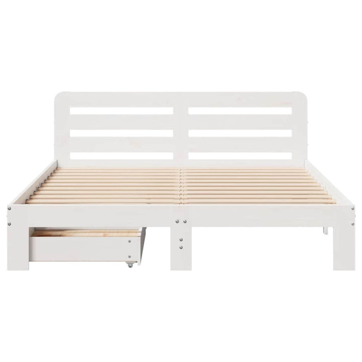sengeramme uden madras 150x200 cm massivt fyrretræ hvid