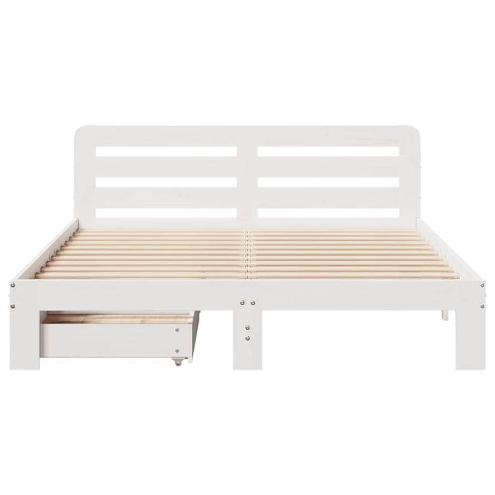 sengeramme uden madras 160x200 cm massivt fyrretræ hvid