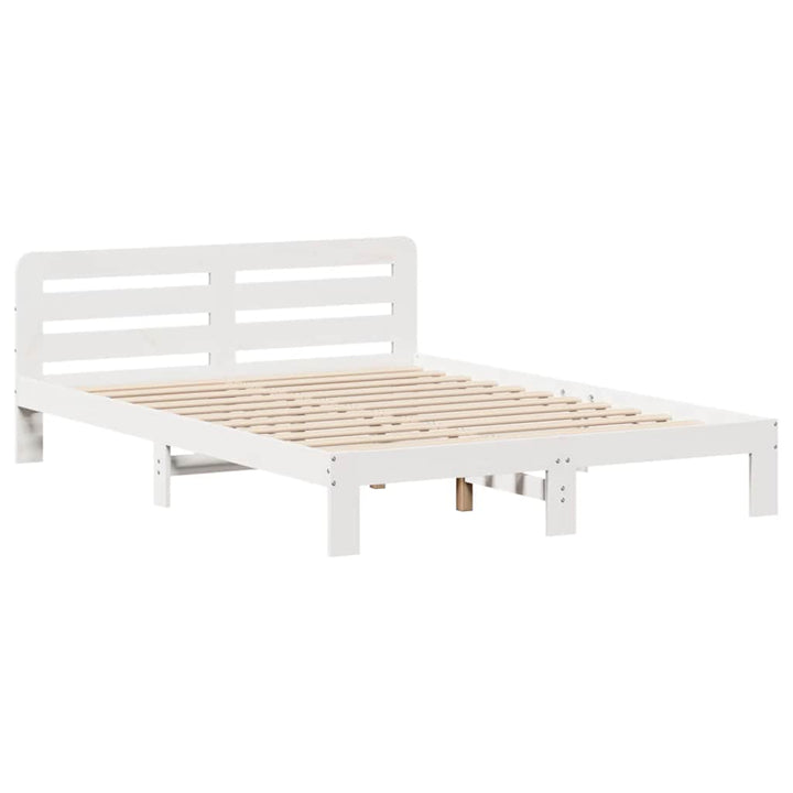 sengeramme uden madras 160x200 cm massivt fyrretræ hvid