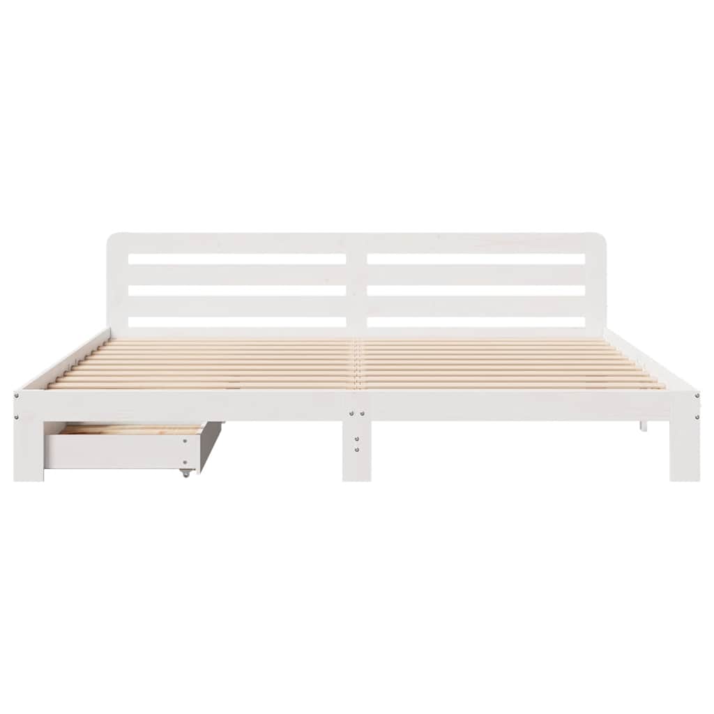 sengeramme uden madras 180x200 cm massivt fyrretræ hvid