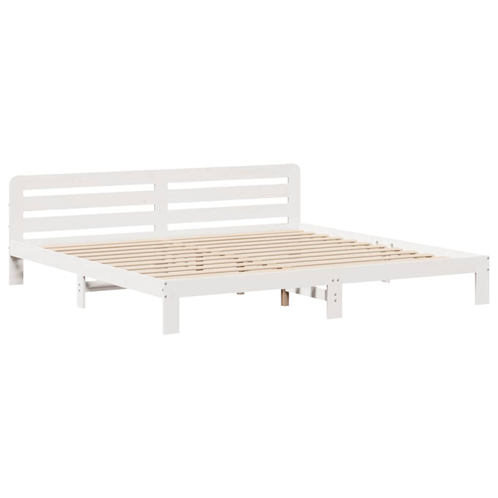 sengeramme uden madras 180x200 cm massivt fyrretræ hvid