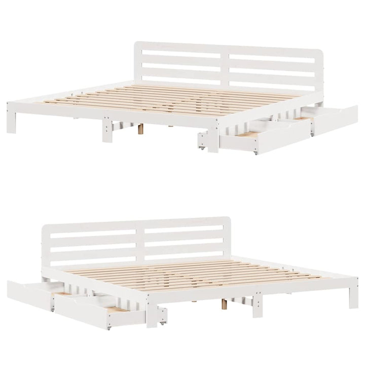 sengeramme uden madras 180x200 cm massivt fyrretræ hvid
