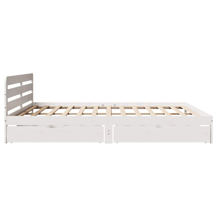 sengeramme uden madras 200x200 cm massivt fyrretræ hvid