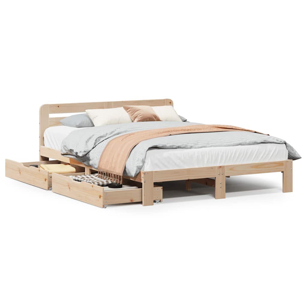 sengeramme uden madras 120x190 cm massivt fyrretræ