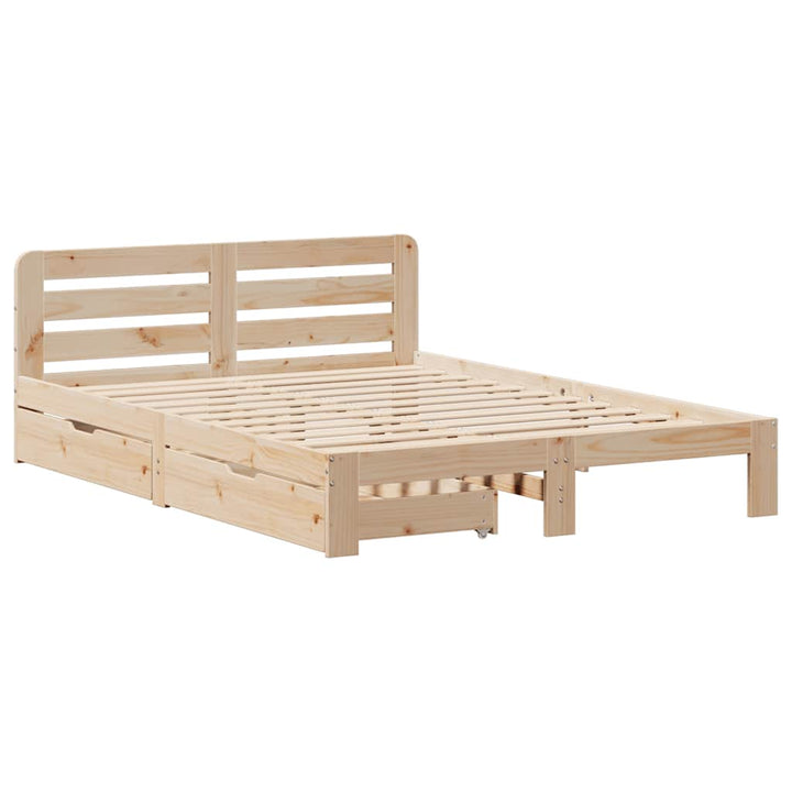 sengeramme uden madras 120x190 cm massivt fyrretræ