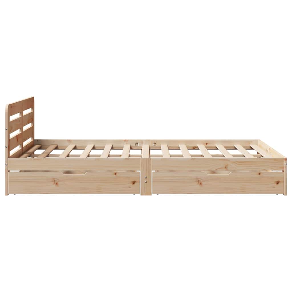 sengeramme uden madras 120x190 cm massivt fyrretræ