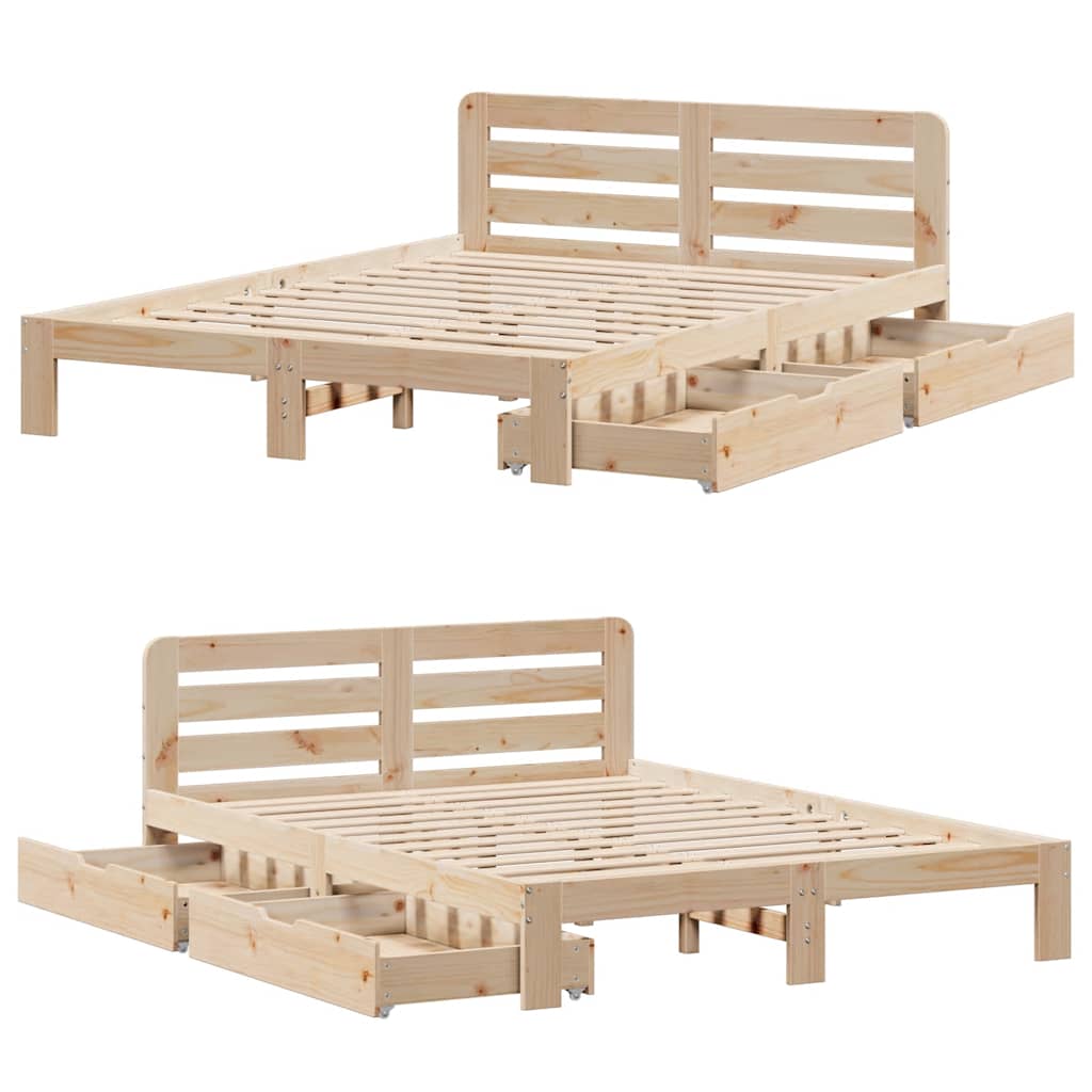 sengeramme uden madras 120x190 cm massivt fyrretræ
