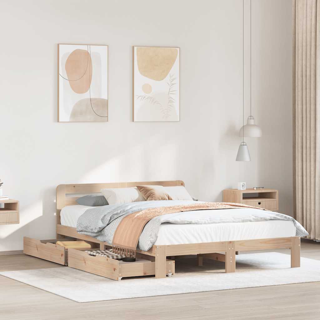 sengeramme uden madras 120x190 cm massivt fyrretræ