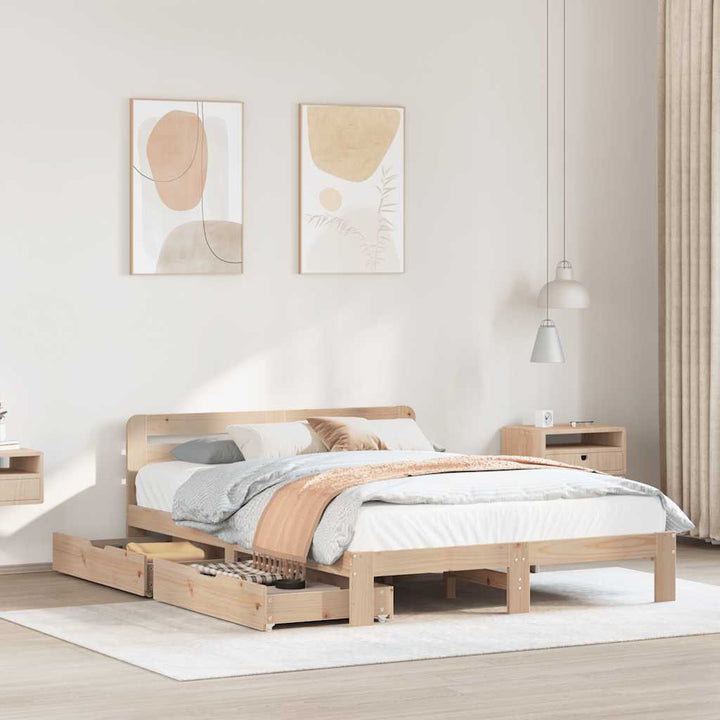 sengeramme uden madras 120x190 cm massivt fyrretræ