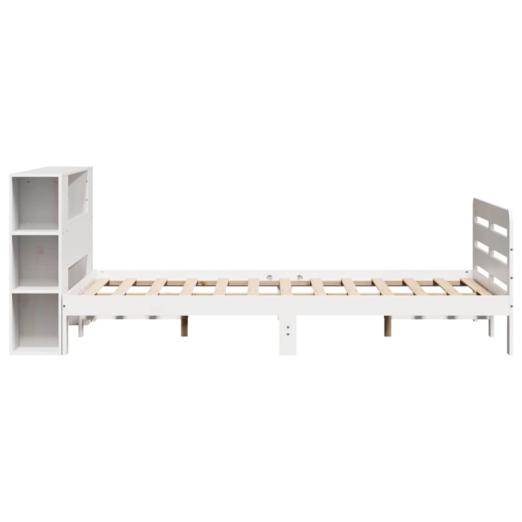 sengeramme uden madras 140x200 cm massivt fyrretræ hvid