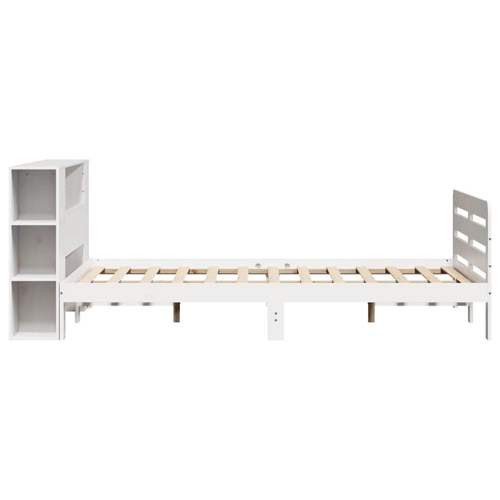 sengeramme uden madras 140x200 cm massivt fyrretræ hvid