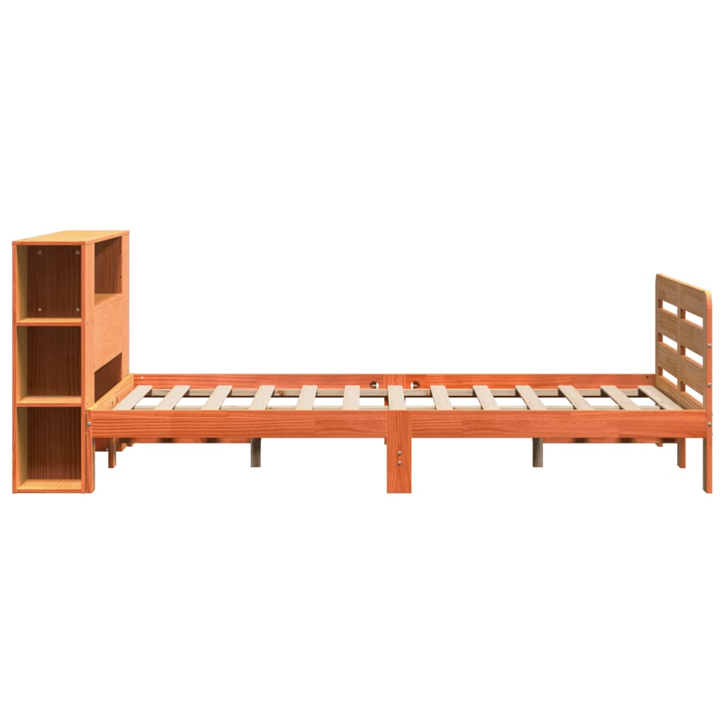 sengeramme uden madras 150x200 cm massivt fyrretræ gyldenbrun