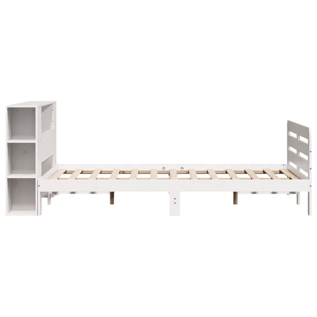 sengeramme uden madras 160x200 cm massivt fyrretræ hvid