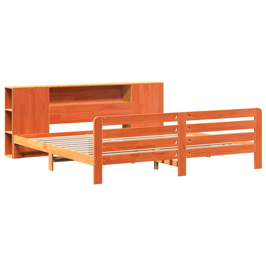 sengeramme uden madras 200x200 cm massivt fyrretræ gyldenbrun