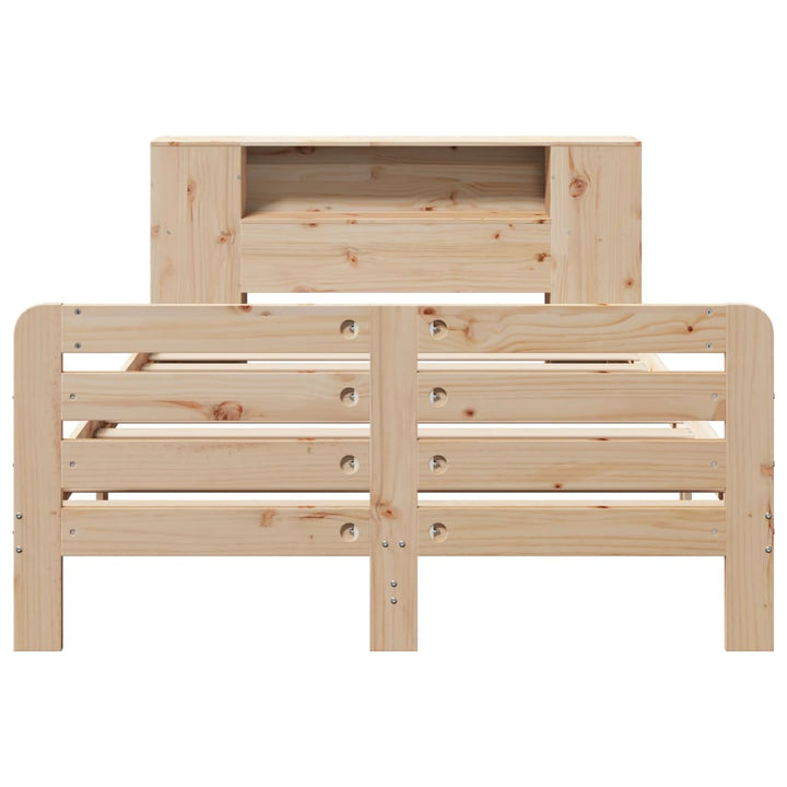 sengeramme uden madras 135x190 cm massivt fyrretræ hvid