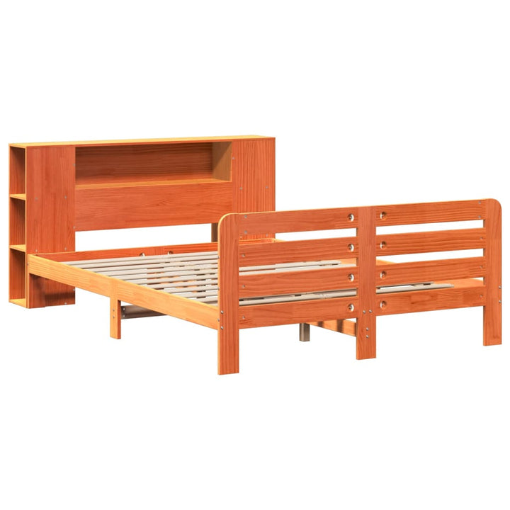 sengeramme uden madras 140x190 cm massivt fyrretræ gyldenbrun
