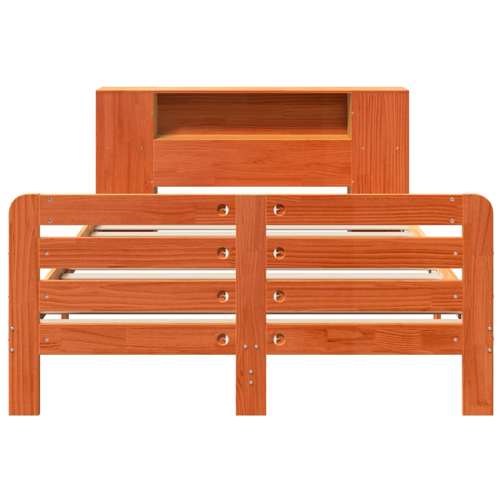 sengeramme uden madras 140x190 cm massivt fyrretræ gyldenbrun