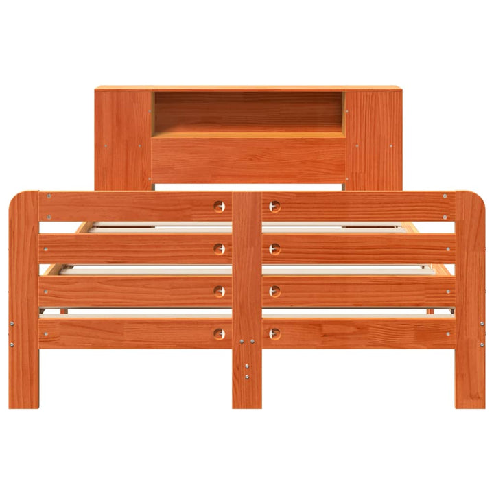 sengeramme uden madras 140x190 cm massivt fyrretræ gyldenbrun