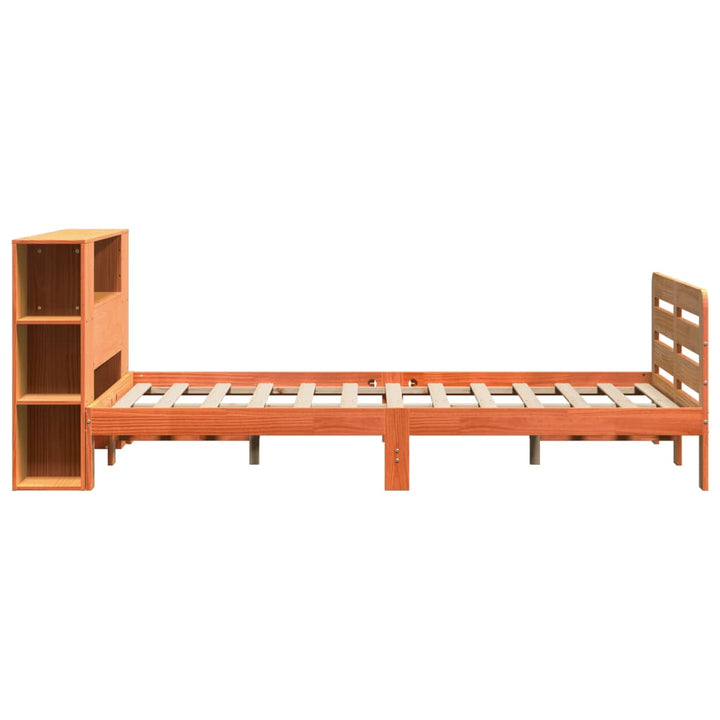 sengeramme uden madras 140x190 cm massivt fyrretræ gyldenbrun