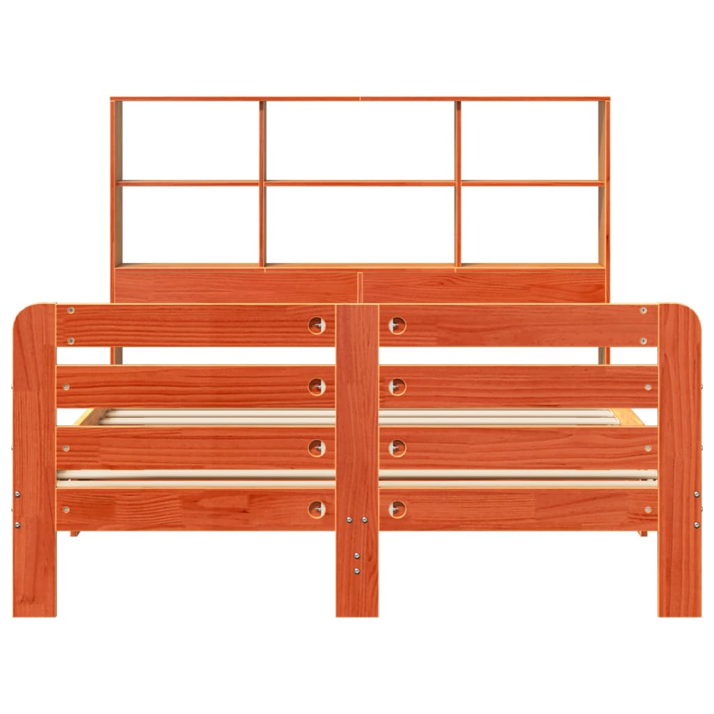 sengeramme uden madras 150x200 cm massivt fyrretræ gyldenbrun