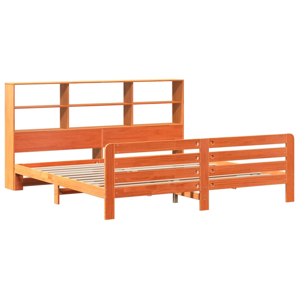 sengeramme uden madras 180x200 cm massivt fyrretræ gyldenbrun
