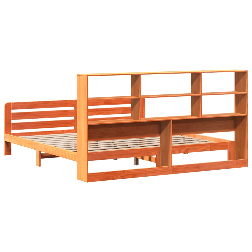 sengeramme uden madras 200x200 cm massivt fyrretræ gyldenbrun