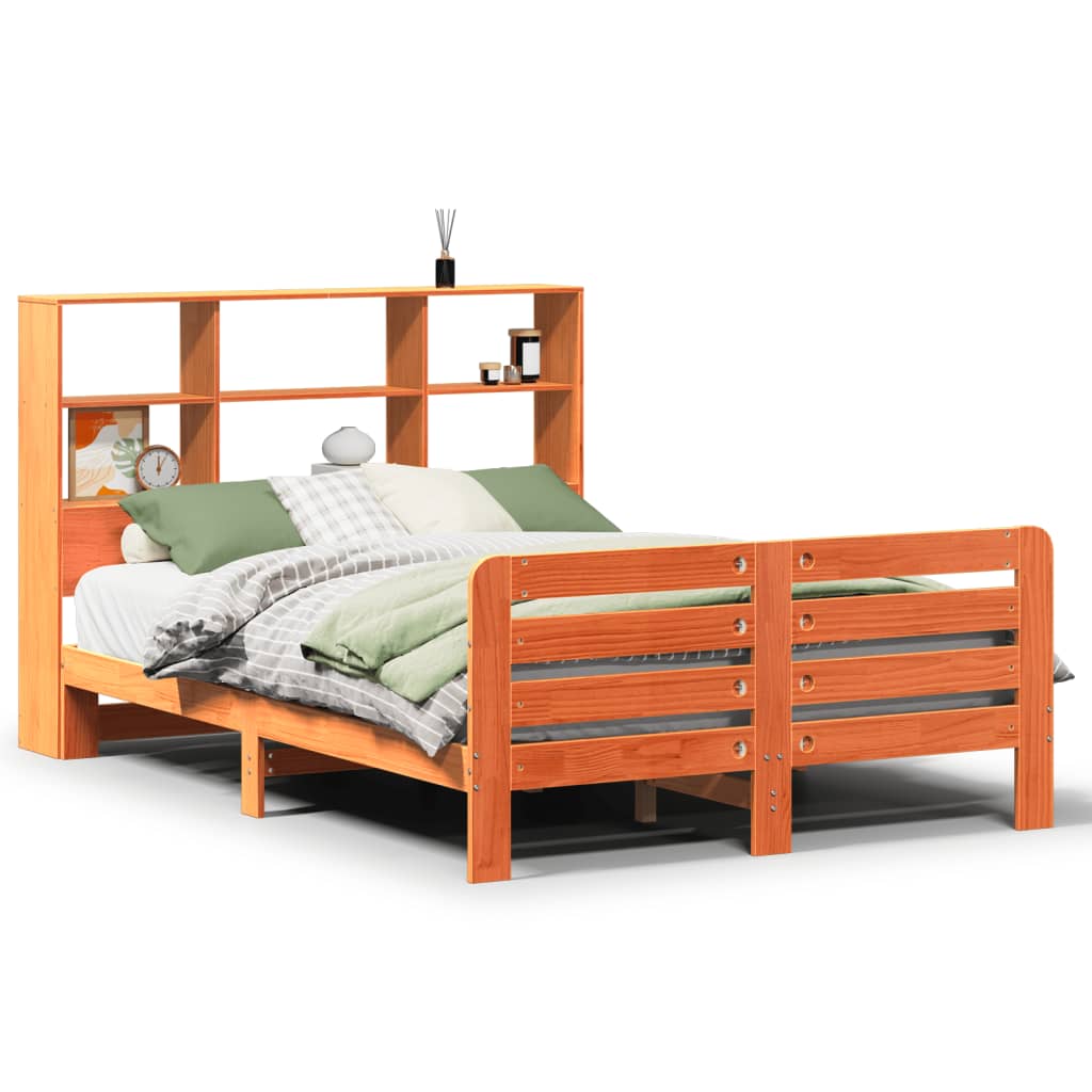 sengeramme uden madras 120x190 cm massivt fyrretræ gyldenbrun