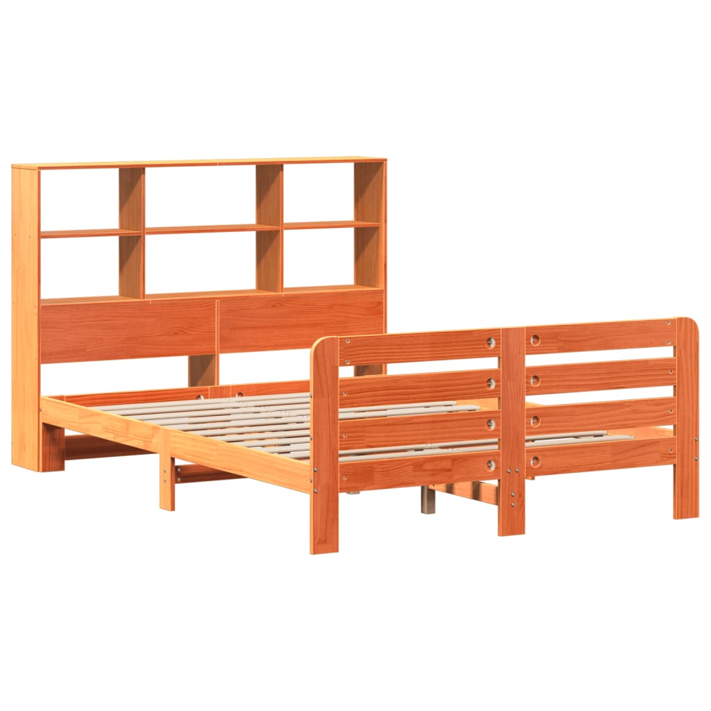 sengeramme uden madras 120x190 cm massivt fyrretræ gyldenbrun